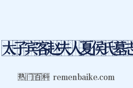太子宾客赵夫人夏侯氏墓志是什么意思的图片